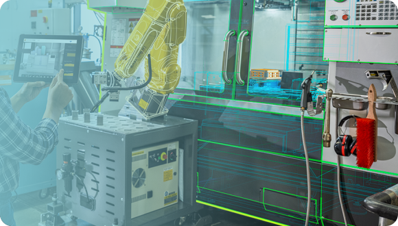 Assembly line or factory floor layout