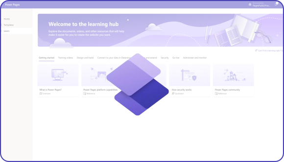 Power Pages interface showing a website portal